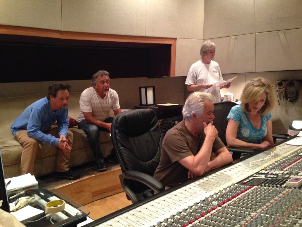 Clockwise from top left: Fred Benedetti, guitarist; Tommy Aros, percussionist; Rick Nash, bassist; Marti Amado, arranger / producer; Mike Harris, engineer